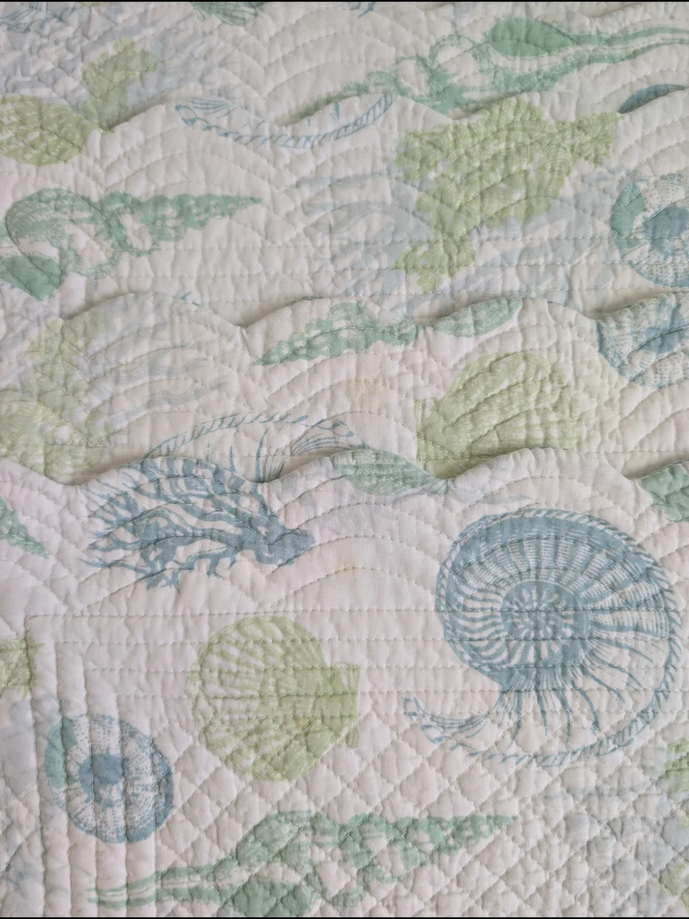 C&F Home Delray Beach Coastal Striped Quilted Placemat Mint Blue White